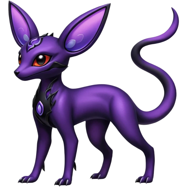 Shiny Dark Edgy Gothic Gloomy Futuristic Salandit-Umbreon-Espeon-Hybrid (Full body) emoji