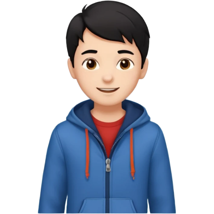  검정머리남자아이, 옷 입히고, 행복한 표정에, 배경 기득 심플하지 않게 키워드는 바다!!! emoji