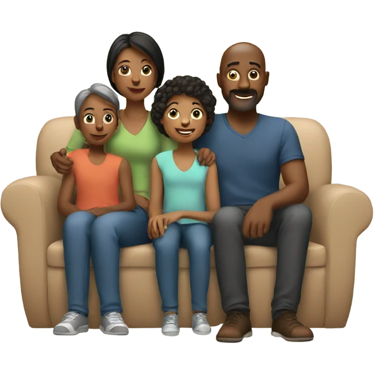 family sitting at home emoji