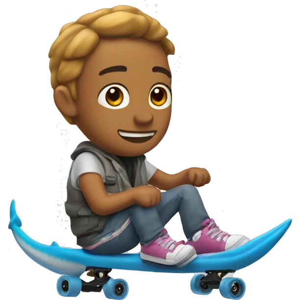Crea un tiburón en patinete  emoji
