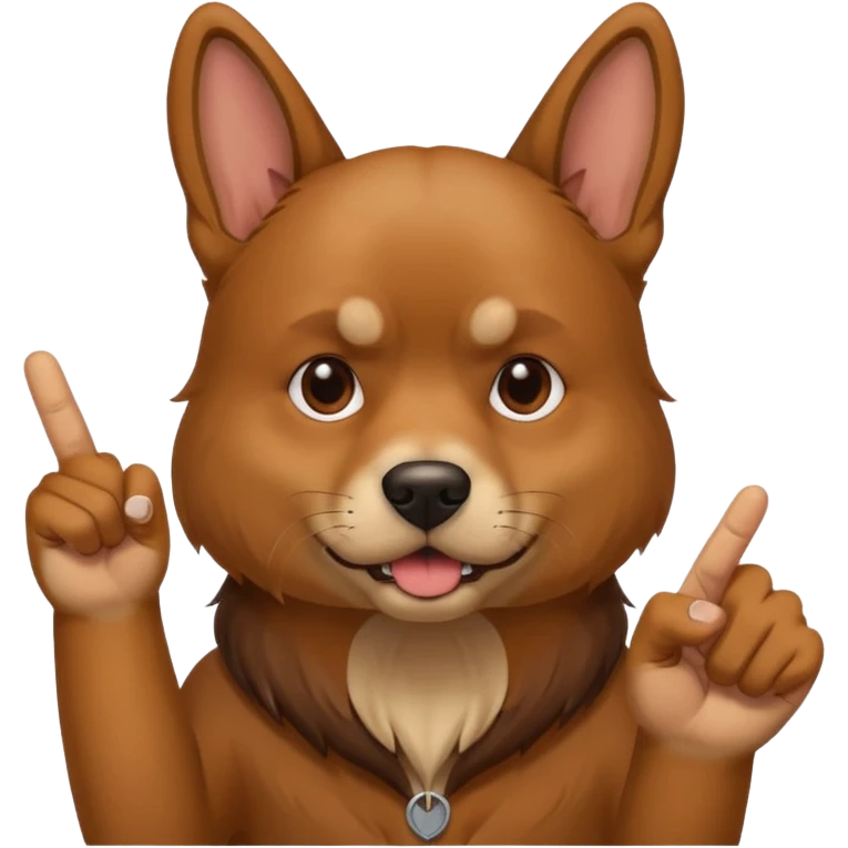 Dog with a middle finger emoji