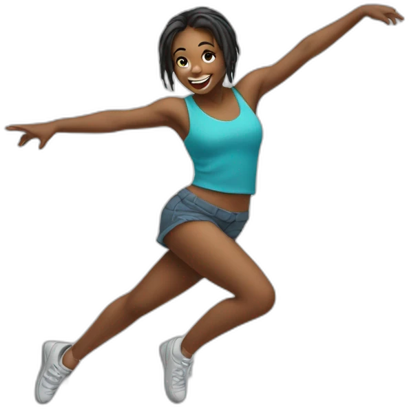 Thrilled girl hip hop dancer emoji