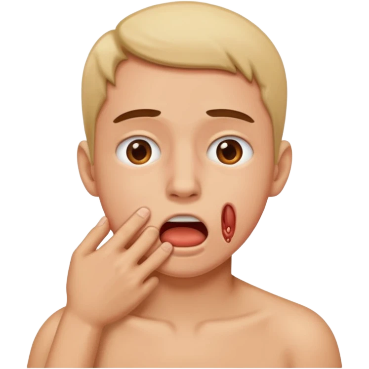 Someone putting there hands around their own neck  emoji