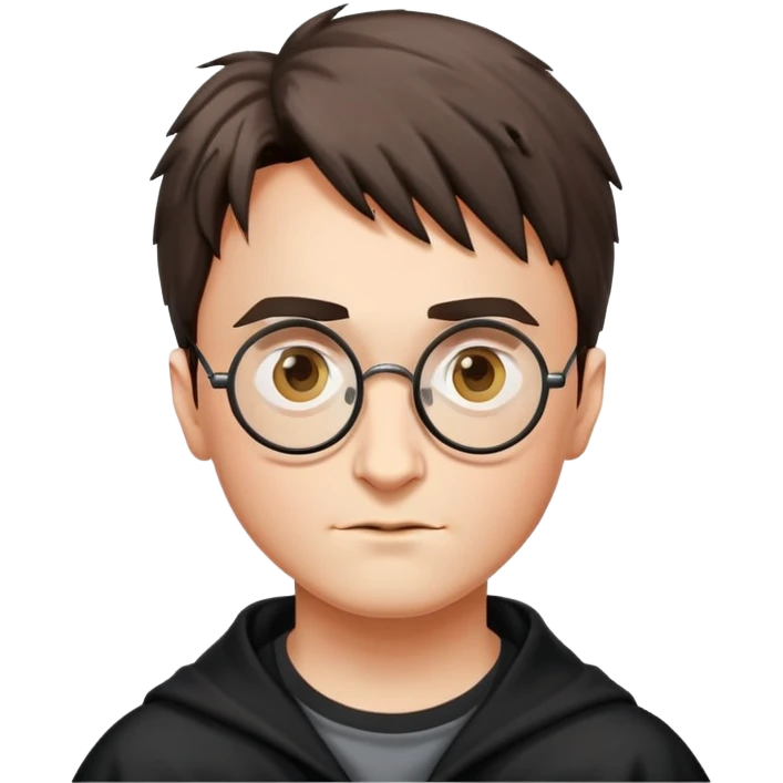Harry Potter with round glasses and lightning scar emoji