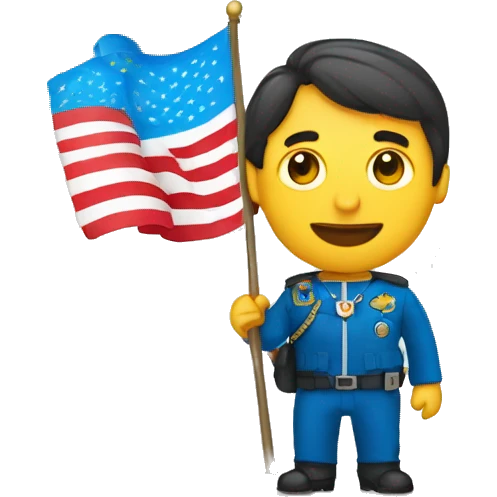 Un hombre con una bandera de unión espñola emoji