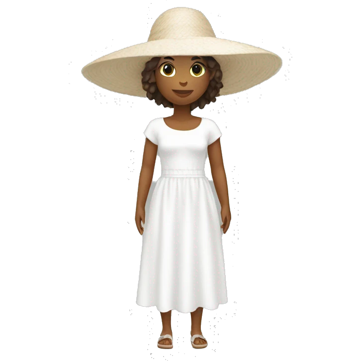 A vacationner dress all white emoji