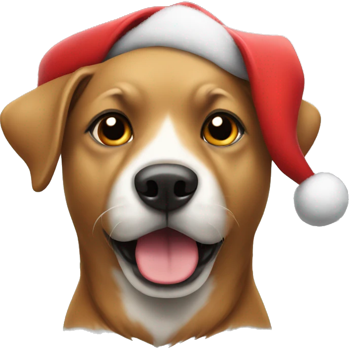 Dog wearing Christmas hat  emoji