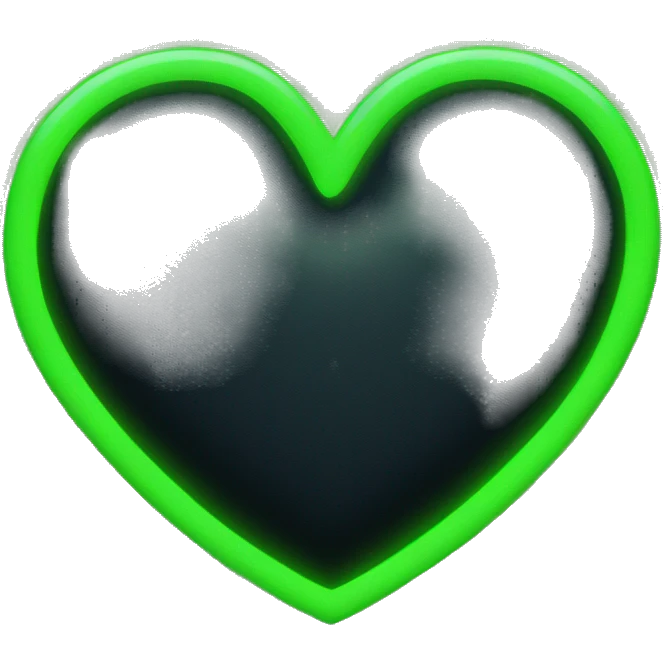 neon green heart emoji