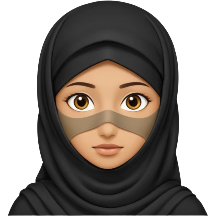 arab GIRL with niquab half body emoji
