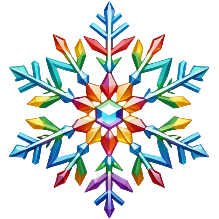 Rainbow snowflake emoji