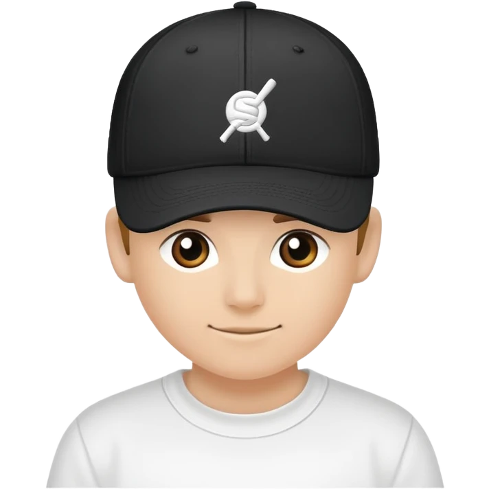 baseball cap with a simple logo on the front panel emoji