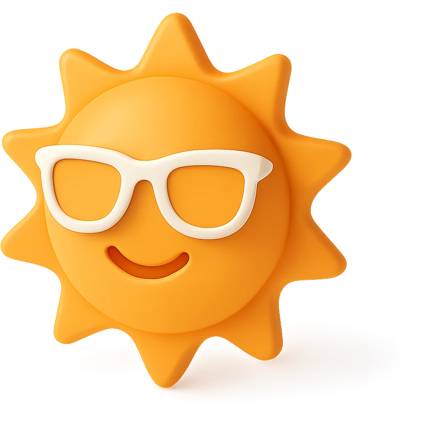 a smiling sun with sunglasses emoji
