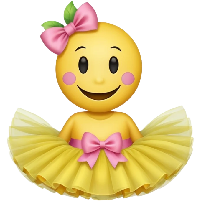 Smiley face emoji with a tutu emoji