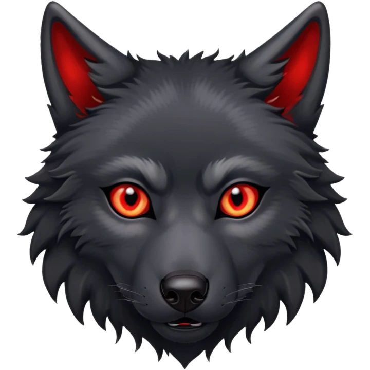 Black wolf with red eyes emoji