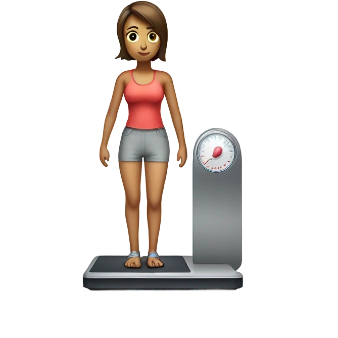 Standing on weight loss scale emoji