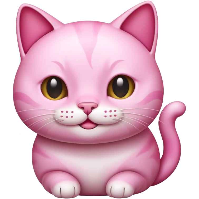 pink boiled cat smiling wide emoji