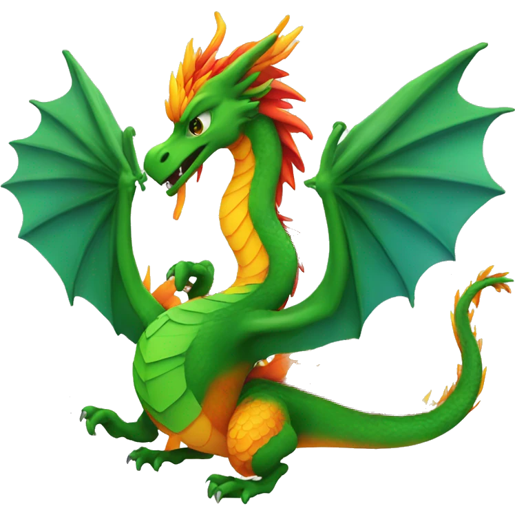 dragon and phoenix circling each other emoji