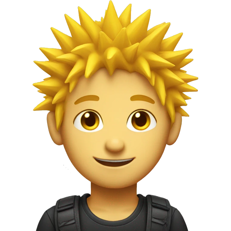 Bright yellow spiky hair boy emoji