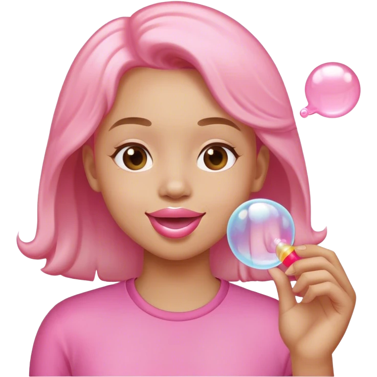 blowing a bubble gum emoji