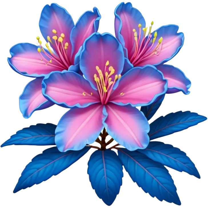super realistic pink and blue azalea emoji