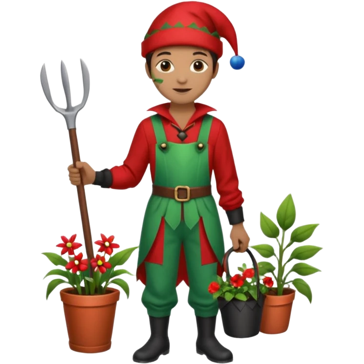 jester black and red mixed with an gardener emoji