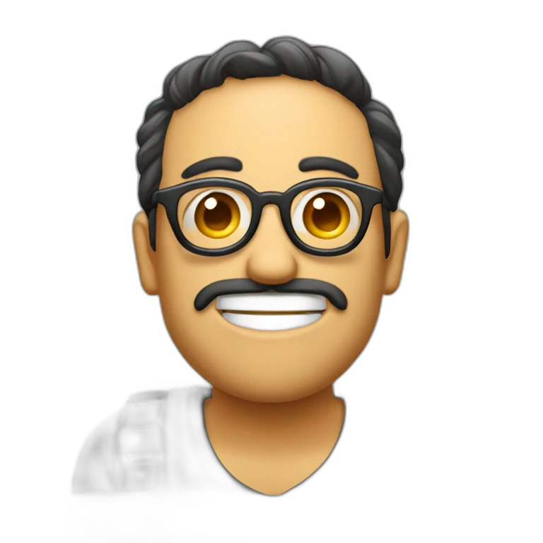 Señor gordo con lentes enojado  emoji