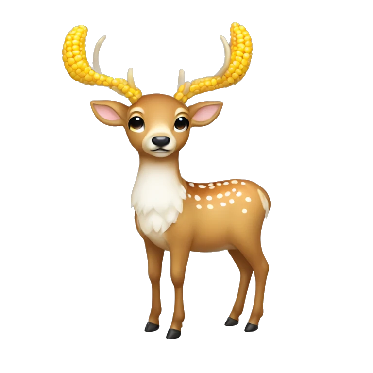 deer with white bow on corn emoji