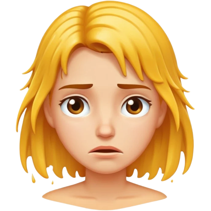 woman with dissatisfied face and wet hair emoji