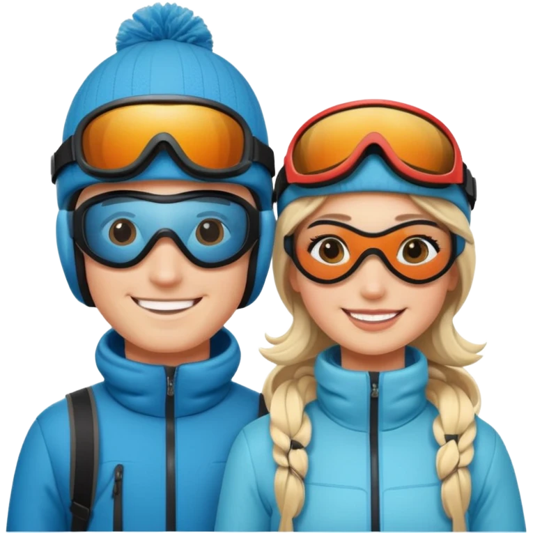 a recently marries couple skiing emoji