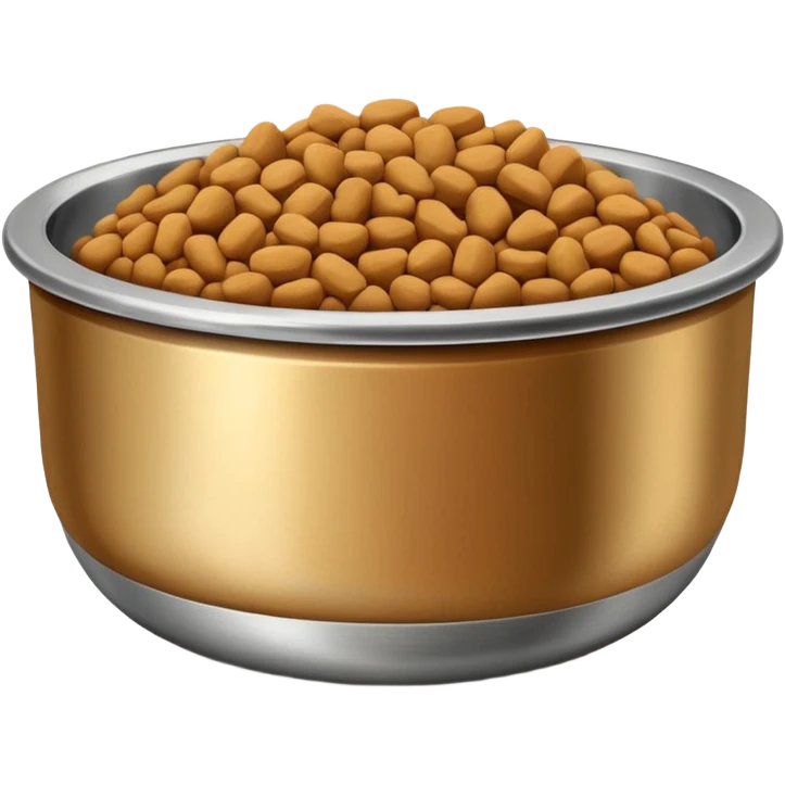 pet food in stainless bowl emoji