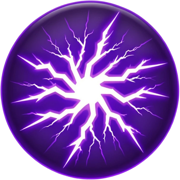 Combination of red blue lightening creating purple lightening in circle shape emoji
