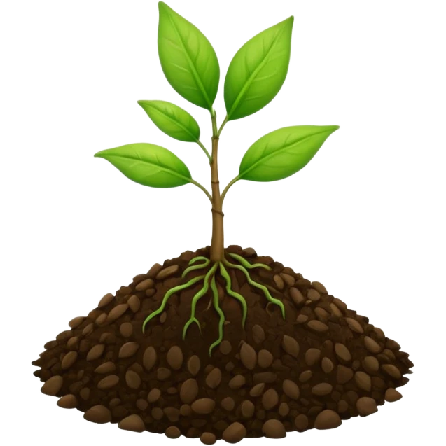 A tiny two leaf seedling coming out of a seed emoji