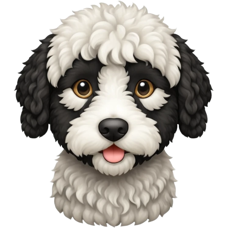 Black and white labradoodle emoji