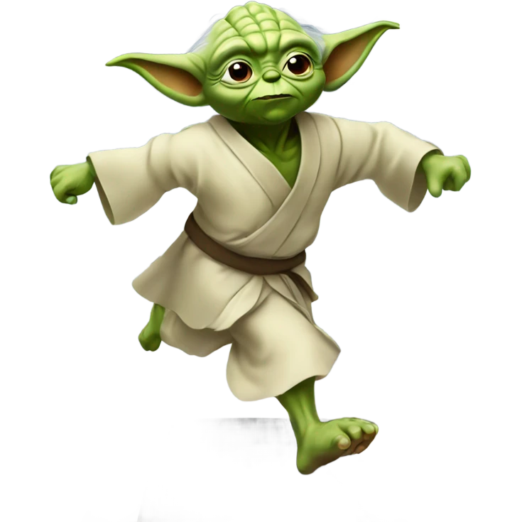 Yoda running on treadmill emoji