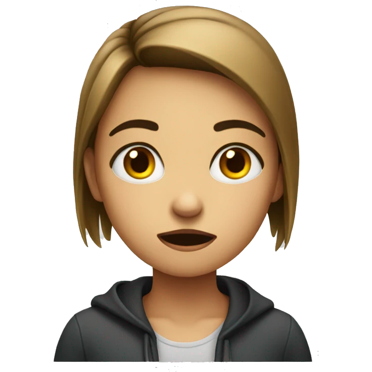 Girl looking at someone that is annoyed emoji