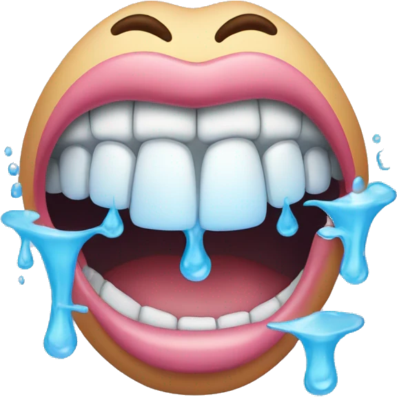 mouth with water dropping from it emoji