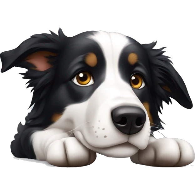 cachorro border collie laying down emoji
