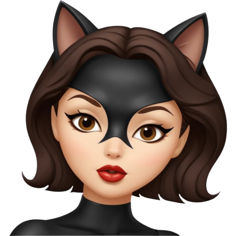 Cat woman sexy ojos marrones manda beso emoji