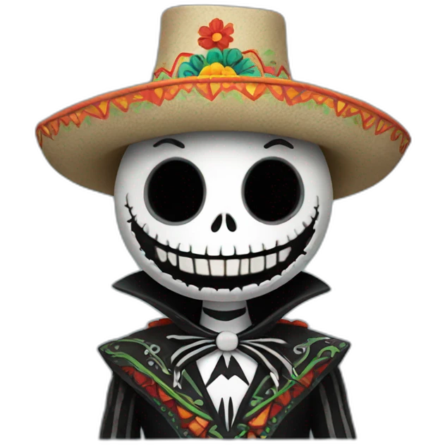 Jack Skellington with mexican costume emoji