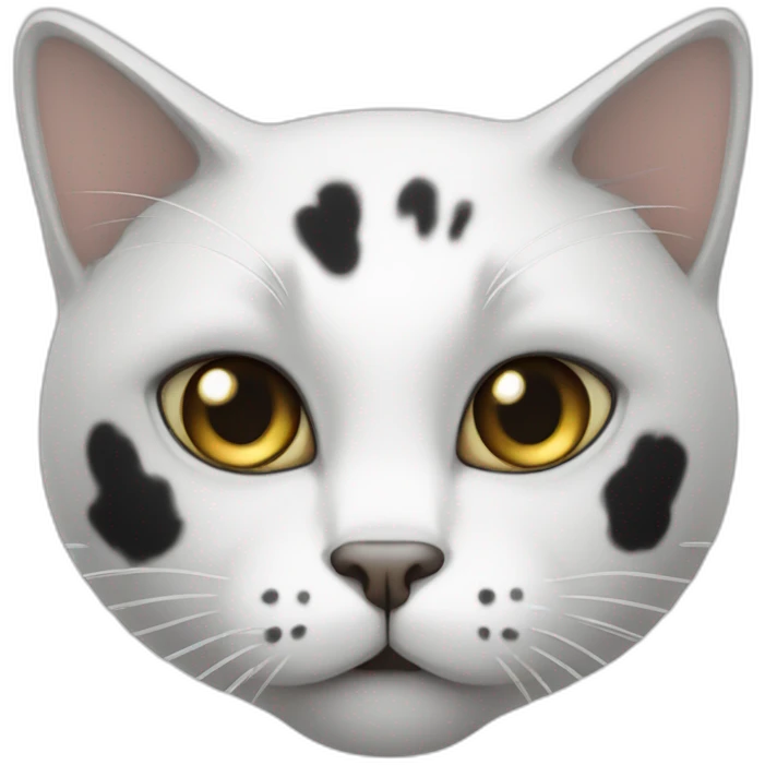 a white cat with black stains emoji