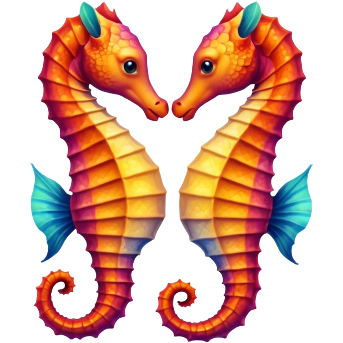 two seahorses kissing emoji