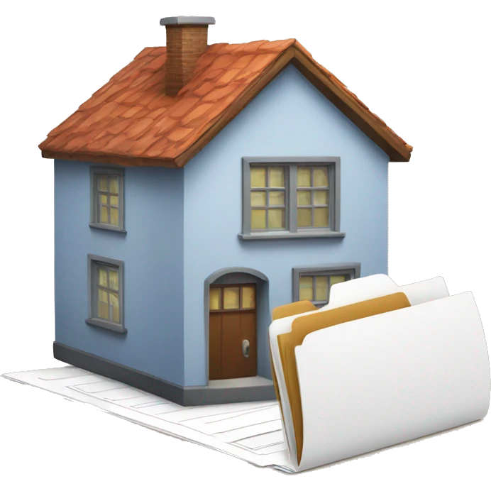 house and folder with documents emoji