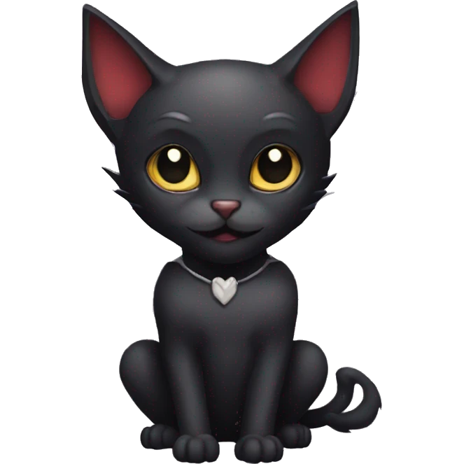 Black-Vampire-Batty-Cat-Fakémon-Cat With Bat-wings as ears  emoji