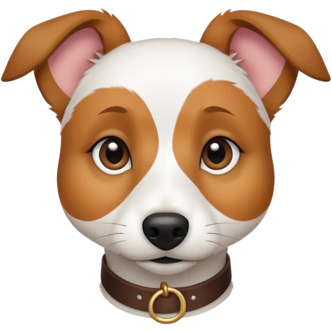 a fully white jack russell the size of a kelpie with light brown ears and a light brown patch on one eye emoji