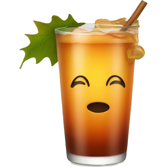 autumn drink with leaf emoji