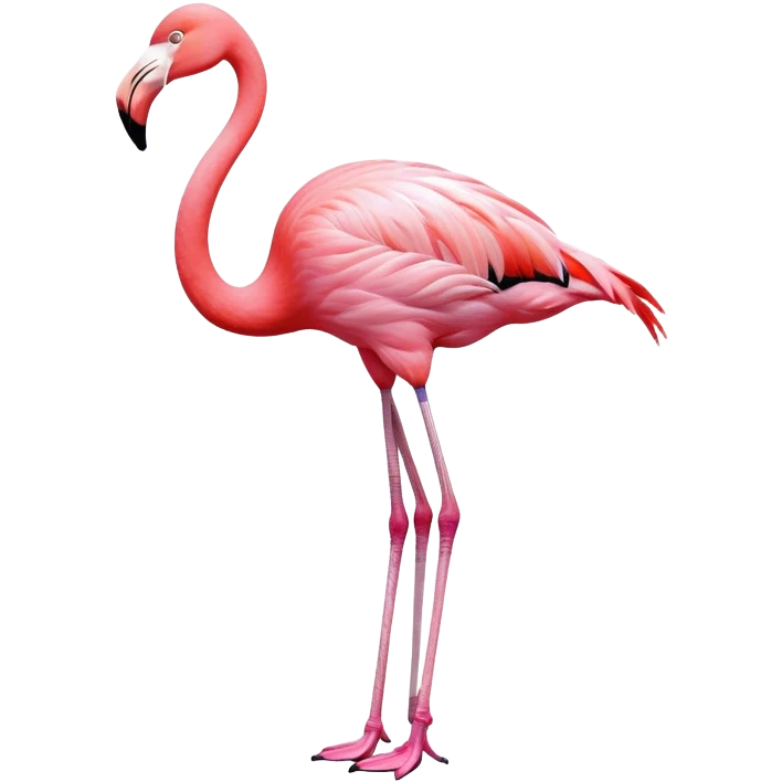 Pink flamingo standing on one leg emoji