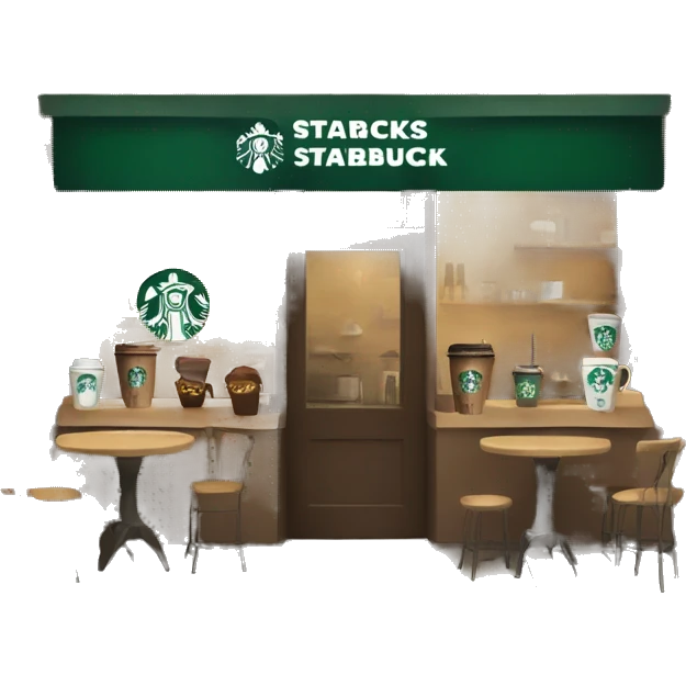 starbucks branch, coffee shop with a starbucks logo on it emoji