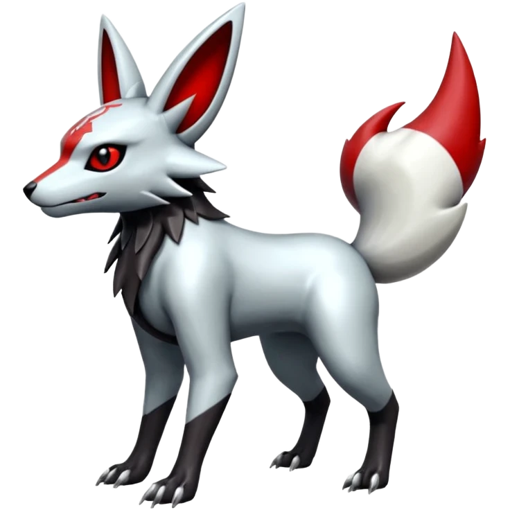 Futuristic Mature Realistic Shiny Cool Edgy Handsome Badass Zangoose-Electrike-Umbreon-Houndoom-Genesect-Pokémon-Fakémon-hybrid-creature emoji