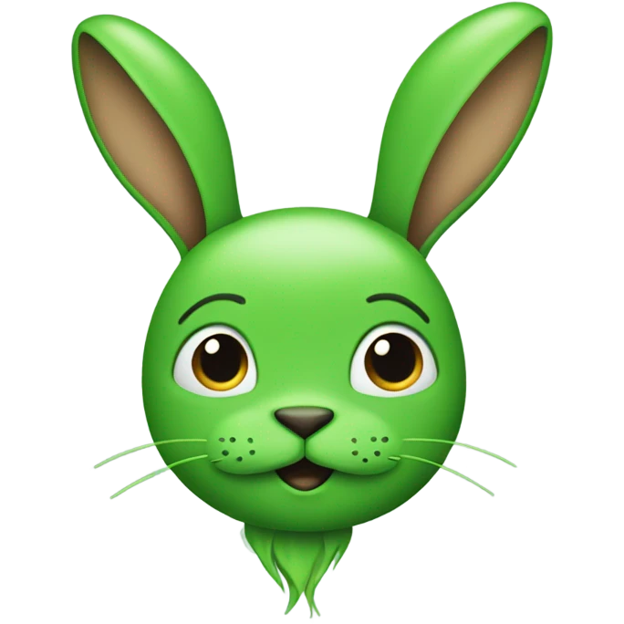 Green rabbit with long hanging ears emoji