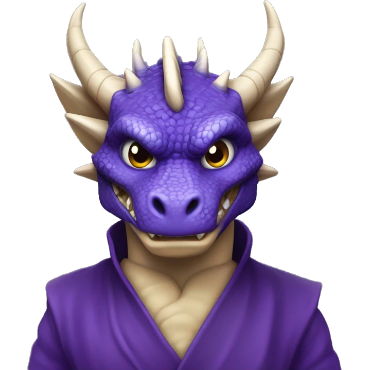 Dragon morado brujo de ojos azules gimiendo emoji